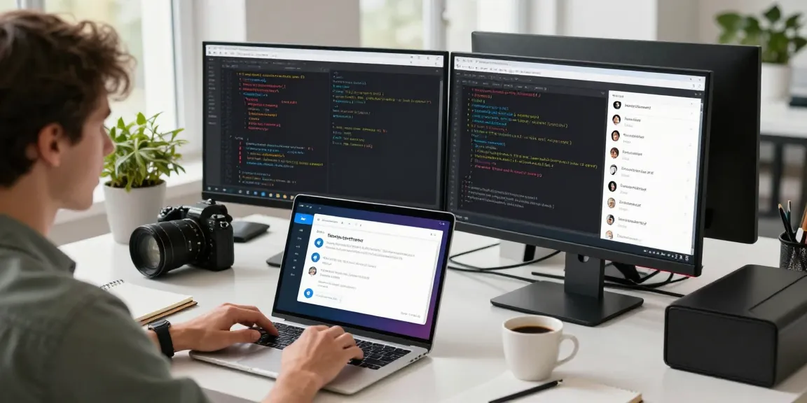 Customizing Telegram Chinese language settings in a modern tech workspace, showcasing a user applying language packs.